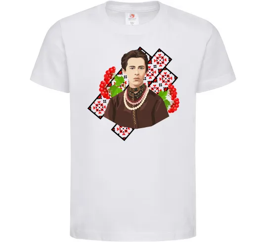 Детская футболка Леся Українка та калина Белый фото