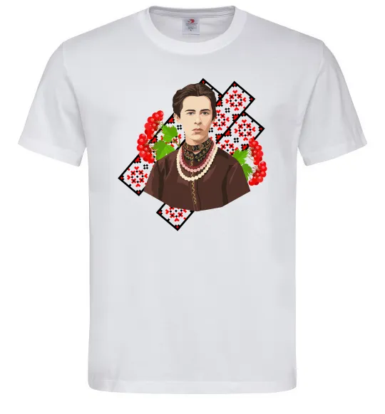 Мужская футболка Леся Українка та калина Белый фото