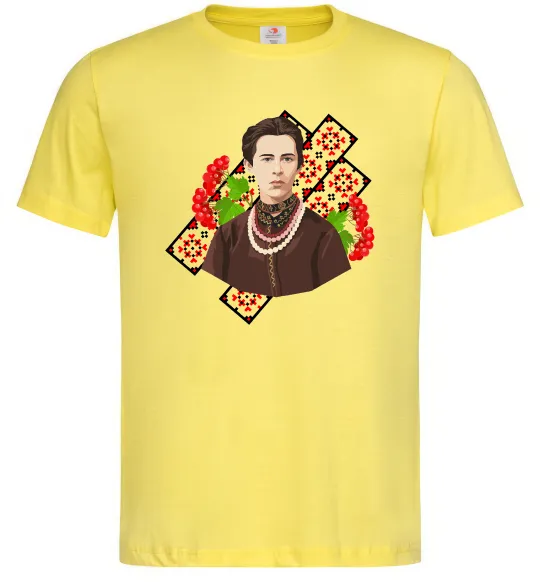 Мужская футболка Леся Українка та калина Лимонный фото