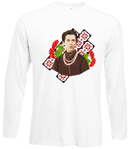 Лонгслив Леся Українка та калина Белый фото