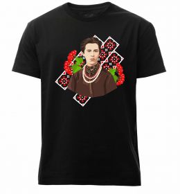 Мужская премиум футболка Леся Українка та калина Мужская премиум футболка Леся Українка та калина