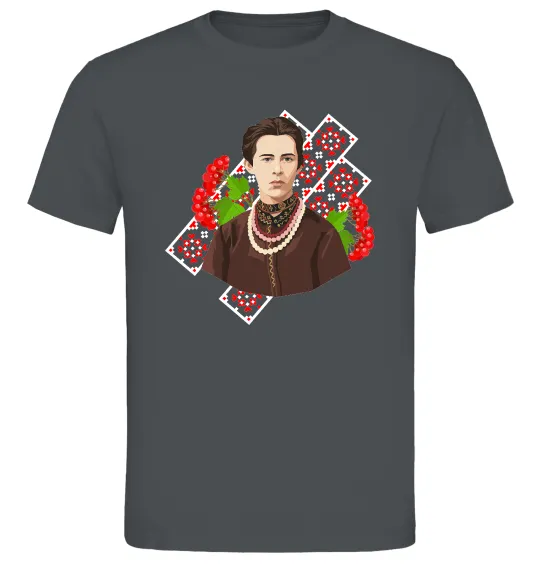 Мужская футболка Леся Українка та калина Графит фото