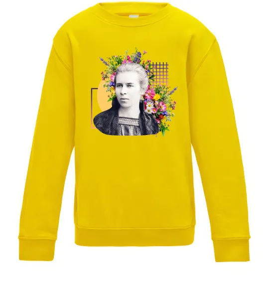 Детский Свитшот Леся Українка з квітами Солнечно желтый фото