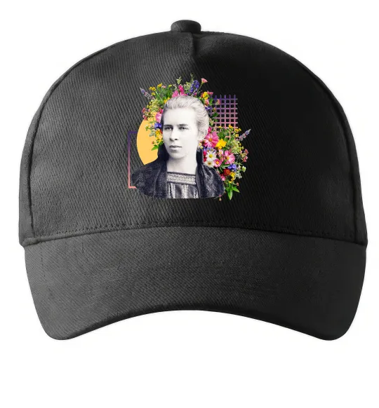 Кепка Леся Українка з квітами Черный фото