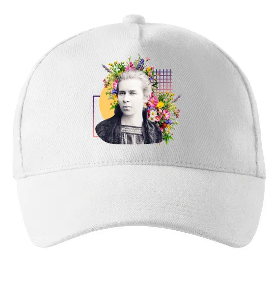 Кепка Леся Українка з квітами Белый фото