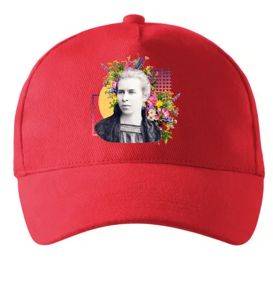Кепка Леся Українка з квітами Красный фото