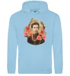 Мужская толстовка (худи) Леся Українка портрет з маками Голубой фото