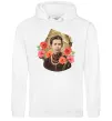 Женская толстовка (худи) Леся Українка портрет з маками Белый фото