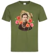 Мужская футболка Леся Українка портрет з маками Оливковый Мужская футболка Леся Українка портрет з маками Оливковый фото