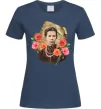 Женская футболка Леся Українка портрет з маками Темно-синий Женская футболка Леся Українка портрет з маками Темно-синий фото