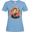 Женская футболка Леся Українка портрет з маками Голубой Женская футболка Леся Українка портрет з маками Голубой фото
