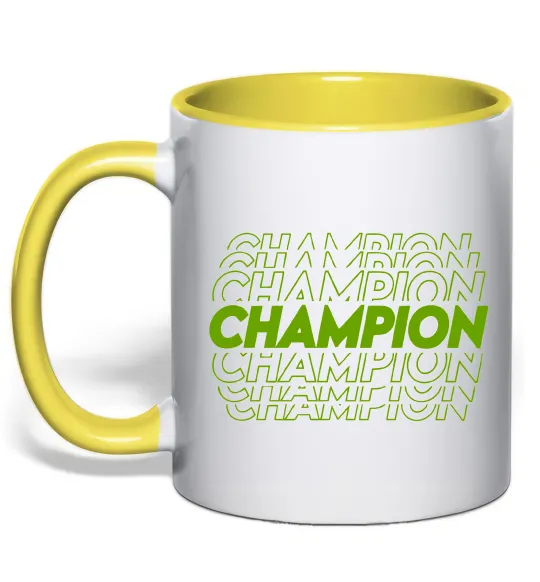 Чашка с цветной ручкой Champion Лимонный фото