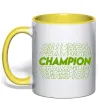 Чашка с цветной ручкой Champion Лимонный фото