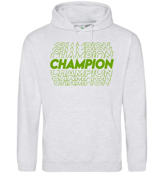 Мужская толстовка (худи) Champion Серый меланж фото