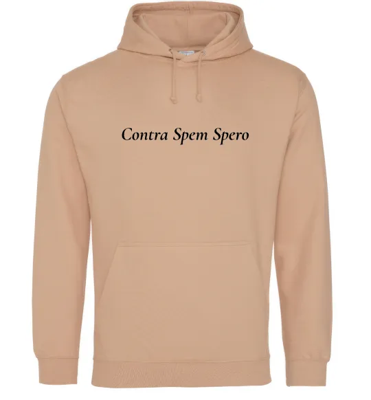 Мужская толстовка (худи) Contra Spem Spero Песочный фото