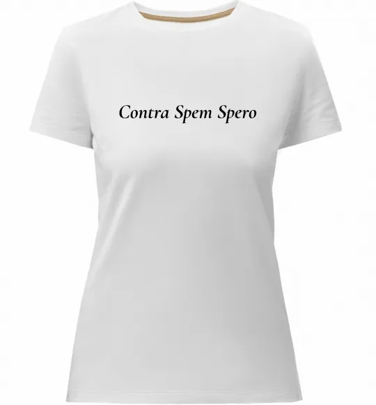 Женская премиум футболка Contra Spem Spero Белый фото
