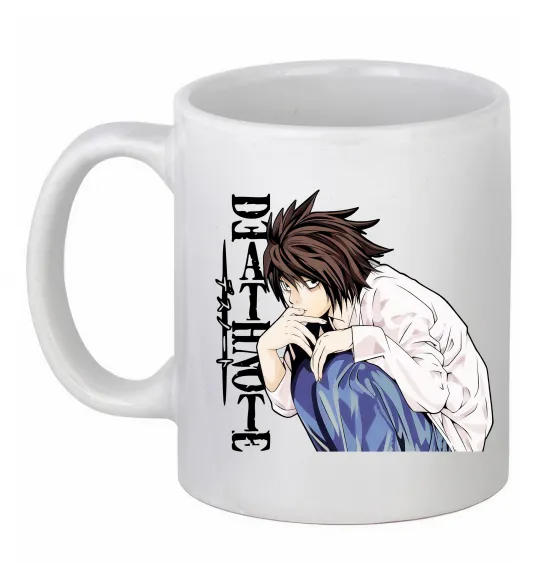 Чашка керамическая Death Note L персонаж Белый фото