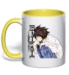Чашка с цветной ручкой Death Note L персонаж Солнечно желтый Чашка с цветной ручкой Death Note L персонаж Солнечно желтый фото