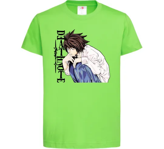 Детская футболка Death Note L персонаж Лаймовый фото