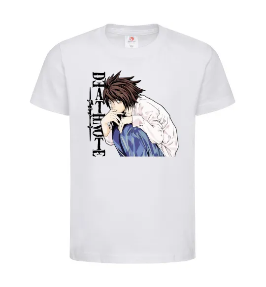 Детская футболка Death Note L персонаж Белый фото