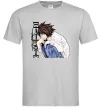 Мужская футболка Death Note L персонаж Серый Мужская футболка Death Note L персонаж Серый фото
