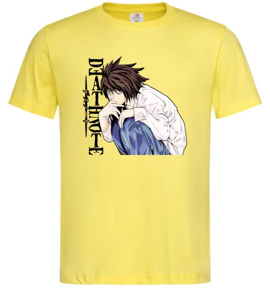 Мужская футболка Death Note L персонаж Лимонный фото