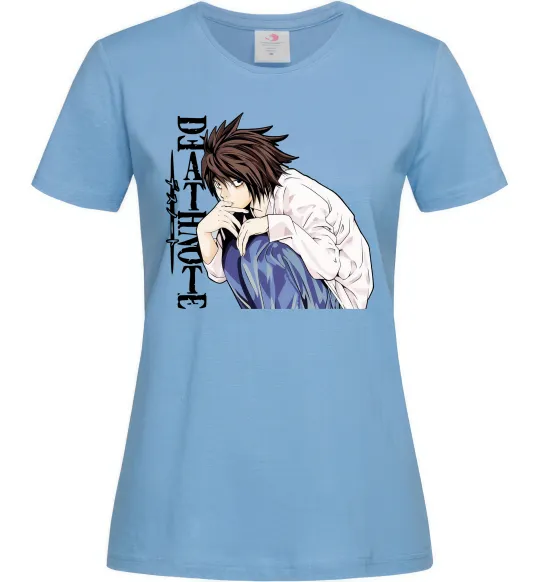 Женская футболка Death Note L персонаж Голубой фото
