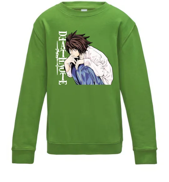Детский Свитшот Death Note L персонаж Лаймовый фото