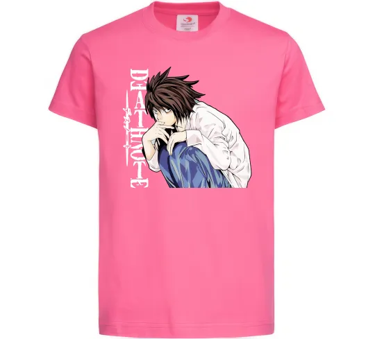 Детская футболка Death Note L персонаж Ярко-розовый фото