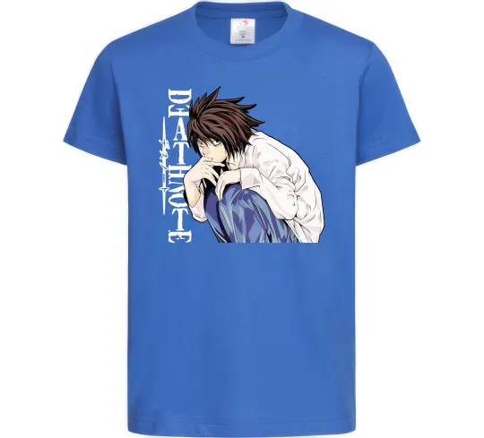 Детская футболка Death Note L персонаж Ярко-синий фото