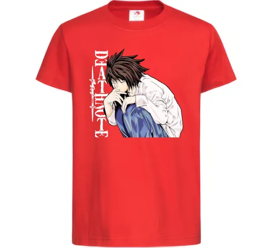 Детская футболка Death Note L персонаж Красный фото
