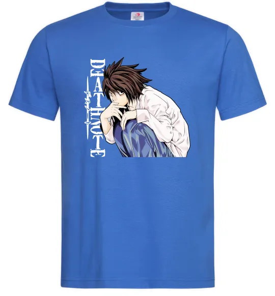 Мужская футболка Death Note L персонаж Ярко-синий фото