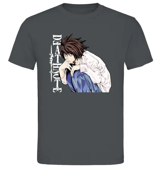 Мужская футболка Death Note L персонаж Графит фото