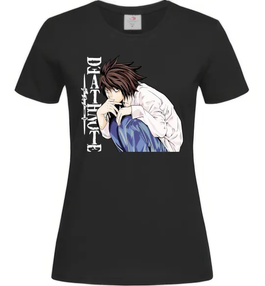 Женская футболка Death Note L персонаж Черный фото