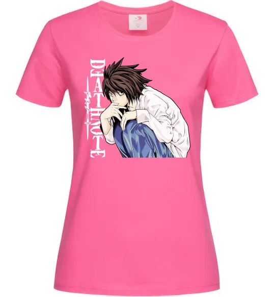 Женская футболка Death Note L персонаж Ярко-розовый фото