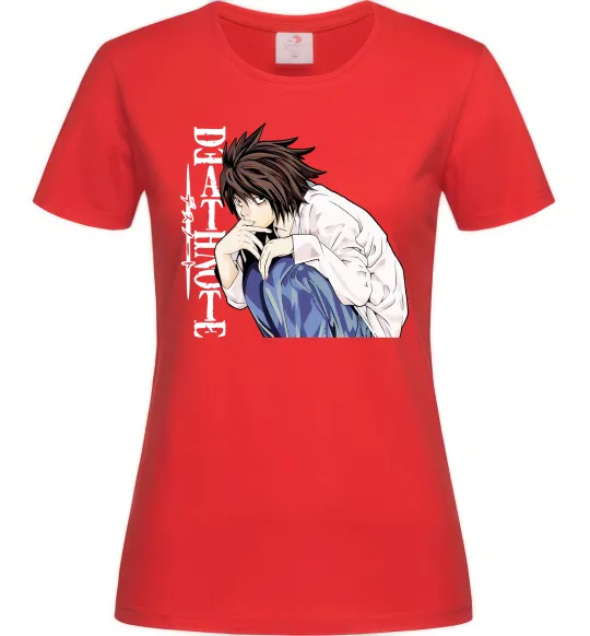 Женская футболка Death Note L персонаж Красный фото