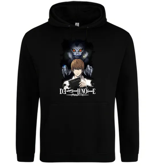 Мужская толстовка (худи) Death Note Рюк Лайт Черный фото