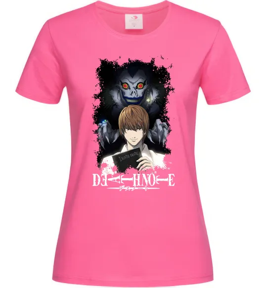 Женская футболка Death Note Рюк Лайт Ярко-розовый фото