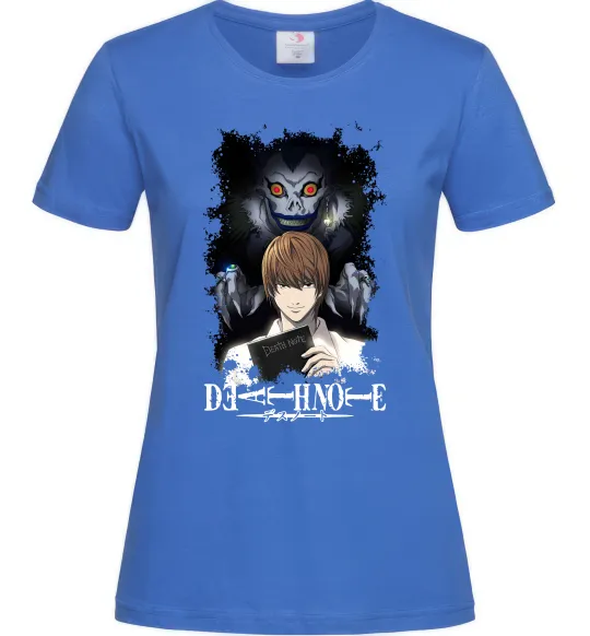 Женская футболка Death Note Рюк Лайт Ярко-синий фото