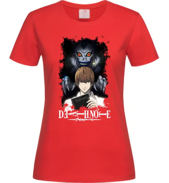 Женская футболка Death Note Рюк Лайт Красный фото