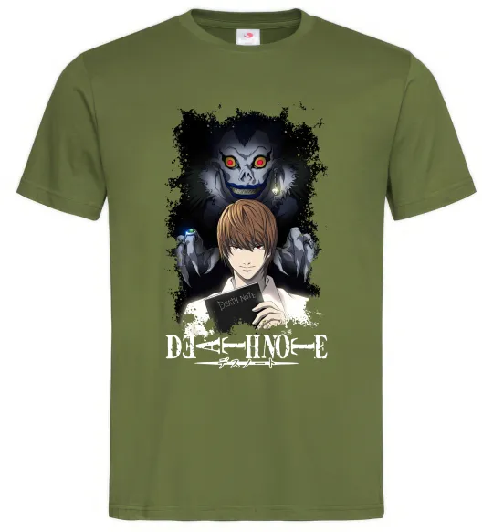 Мужская футболка Death Note Рюк Лайт Оливковый фото