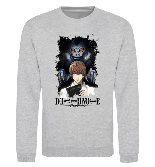 Світшот Death Note Рюк Лайт Сірий меланж фото