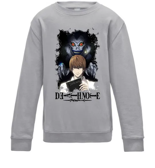 Детский Свитшот Death Note Рюк Лайт Серый меланж фото