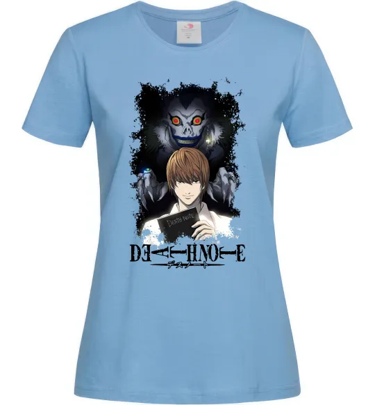 Женская футболка Death Note Рюк Лайт Голубой фото