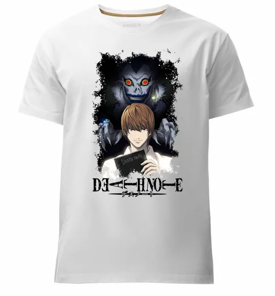 Мужская премиум футболка Death Note Рюк Лайт Белый фото
