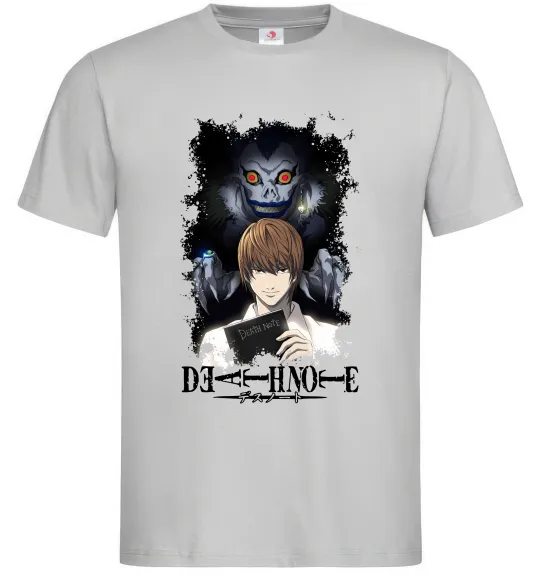 Мужская футболка Death Note Рюк Лайт Серый фото