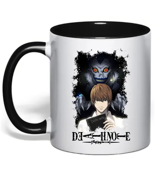 Чашка с цветной ручкой Death Note Рюк Лайт Черный фото