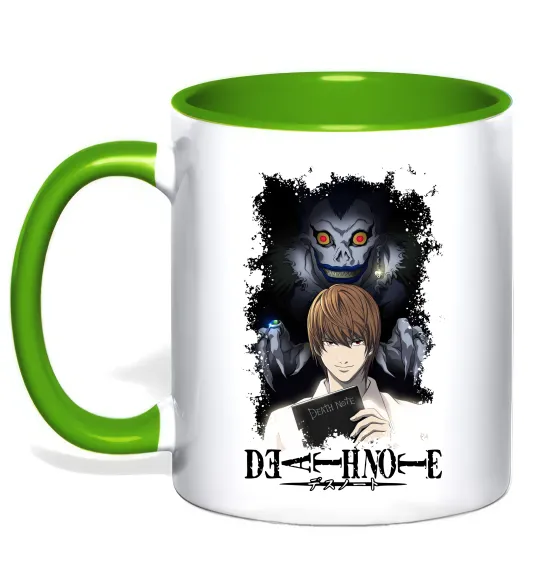 Чашка с цветной ручкой Death Note Рюк Лайт Зеленый фото