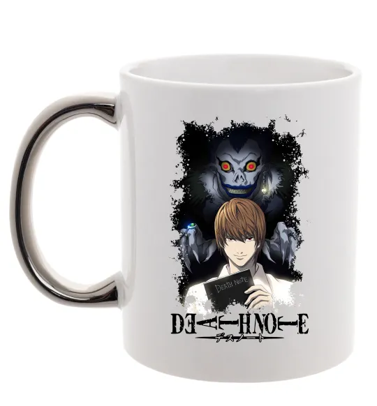 Чашка с цветной ручкой Death Note Рюк Лайт Серебро фото