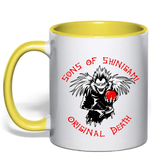 Чашка з кольоровою ручкою Death Note Sons of Shinigami Лимонний фото
